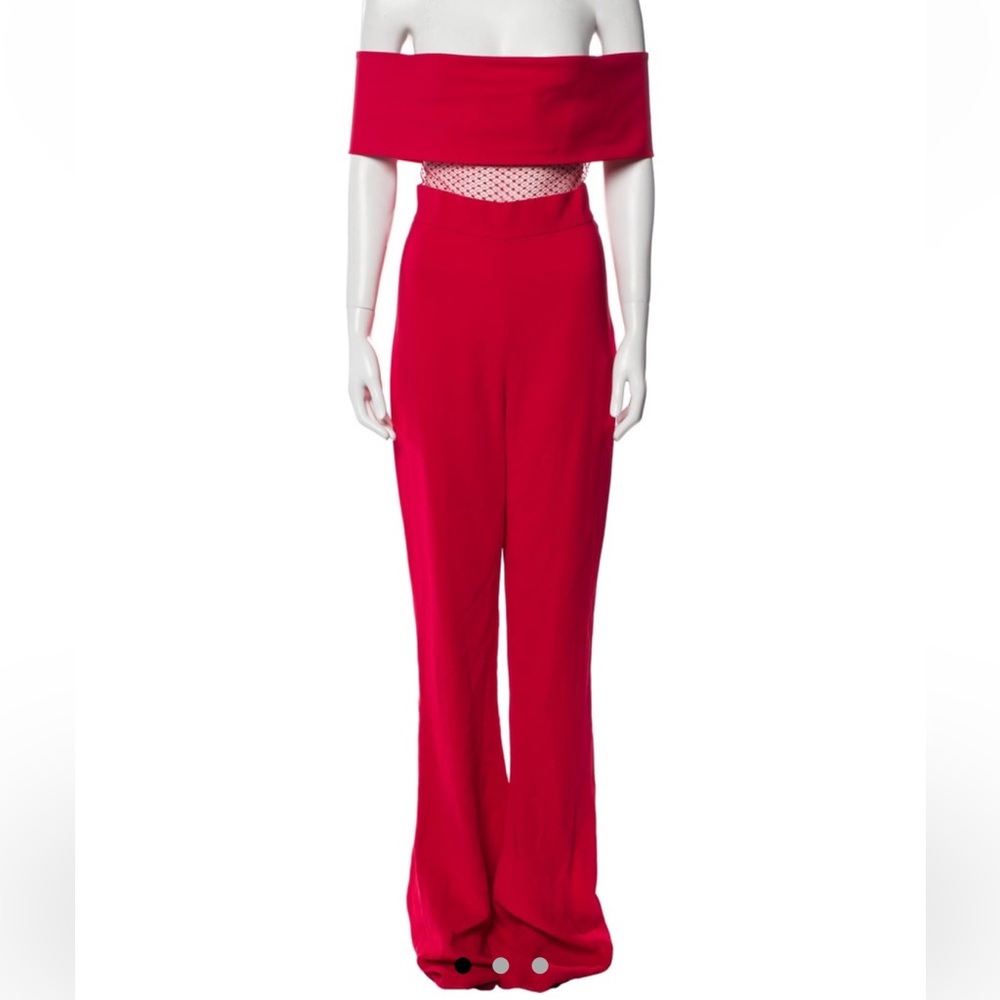 Cushnie Red Cutout Jumpsuit, Size 2
